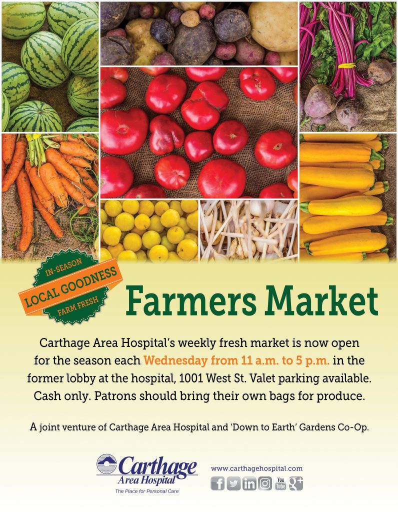 carthage area hospitals weekly farmers market returns for the seasons food market flyer