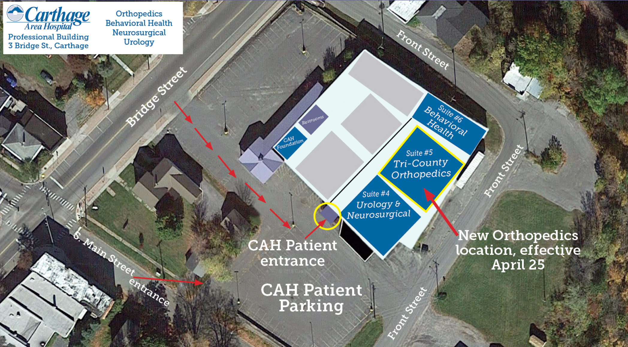 Overhead View of Carthage Area Hospital with Spot for New Orthopedic Location