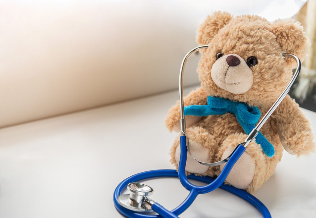 Teddy Bear with Blue Tie and Stethoscope