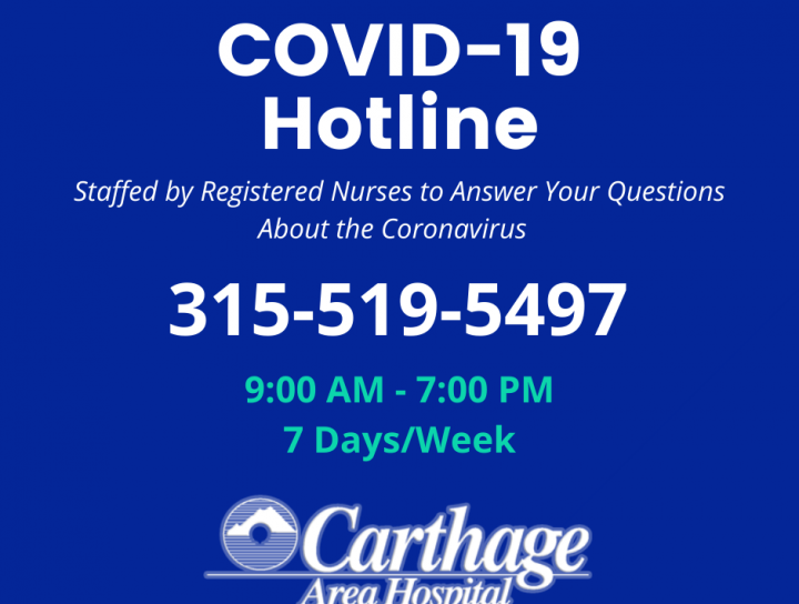 Advertisement for COVID-19 hotline