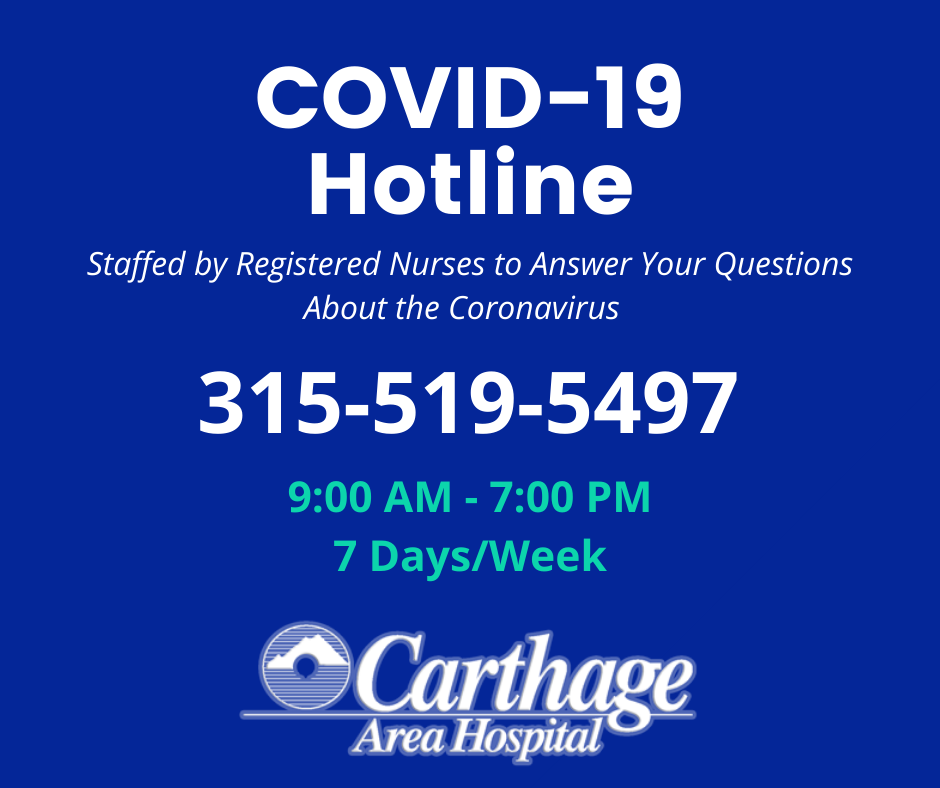 Advertisement for COVID-19 hotline